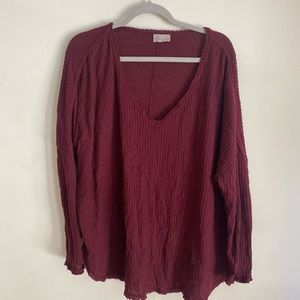 Free People Waffle Knit Shirt